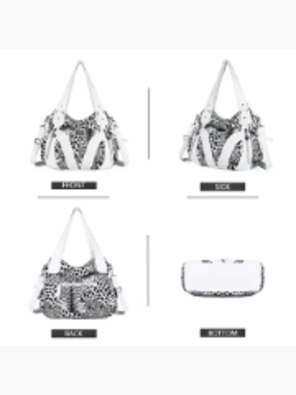 Washed PU Leather Tote Shoulder Bag Satchel Hobo Crossbody